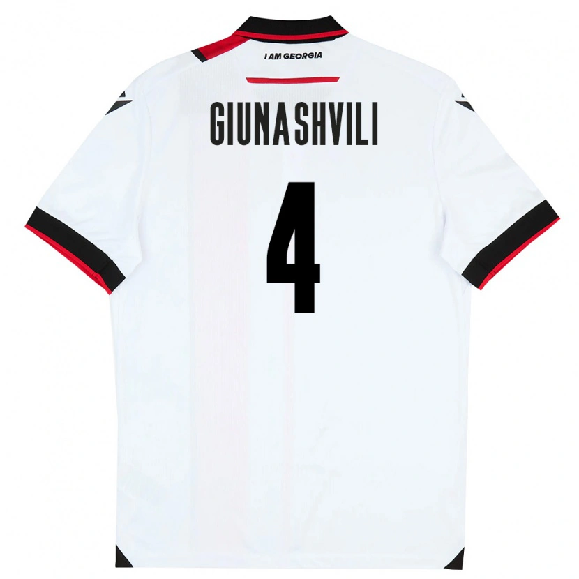 DanxenメンズジョージアAkaki Giunashvili#4白 黒 赤ホームシャツ26-28ジャージーユニフォーム