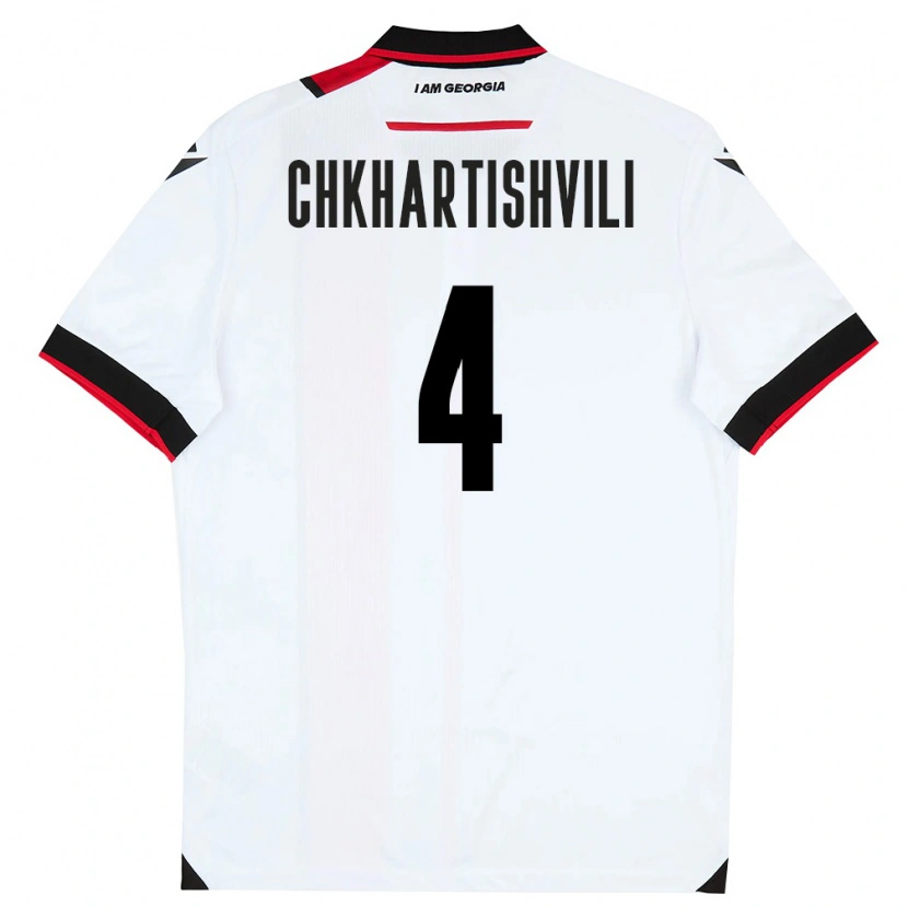 DanxenメンズジョージアNino Chkhartishvili#4白 黒 赤ホームシャツ26-28ジャージーユニフォーム