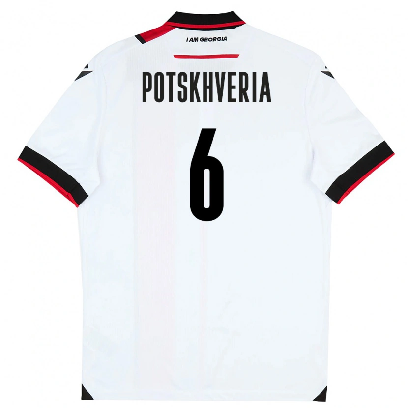 DanxenメンズジョージアAndria Potskhveria#6白 黒 赤ホームシャツ26-28ジャージーユニフォーム