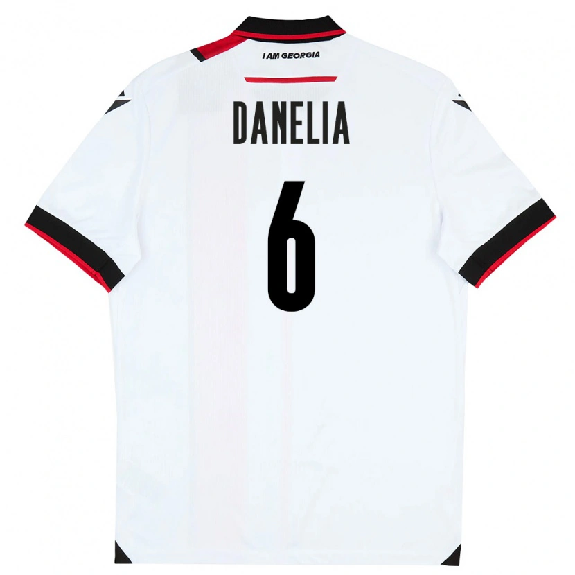 DanxenメンズジョージアNatia Danelia#6白 黒 赤ホームシャツ26-28ジャージーユニフォーム