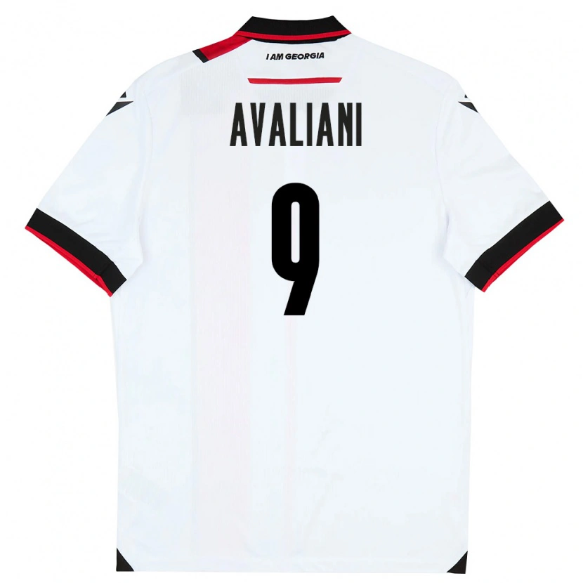 DanxenメンズジョージアAleksandre Avaliani#9白 黒 赤ホームシャツ26-28ジャージーユニフォーム