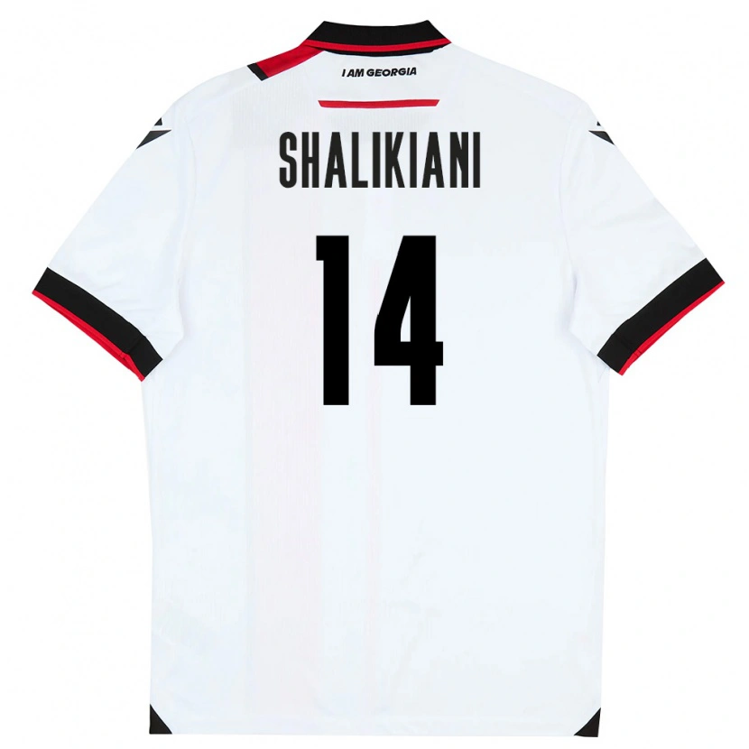 DanxenメンズジョージアNikoloz Shalikiani#14白 黒 赤ホームシャツ26-28ジャージーユニフォーム