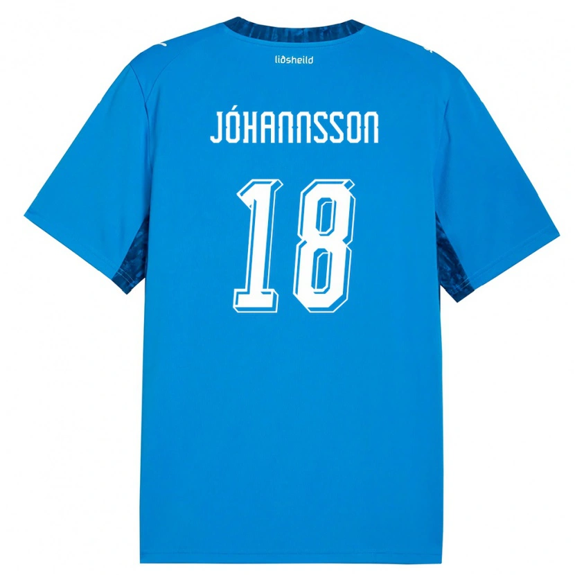 DanxenメンズアイスランドHelgi Jóhannsson#18青 紺ホームシャツ26-28ジャージーユニフォーム