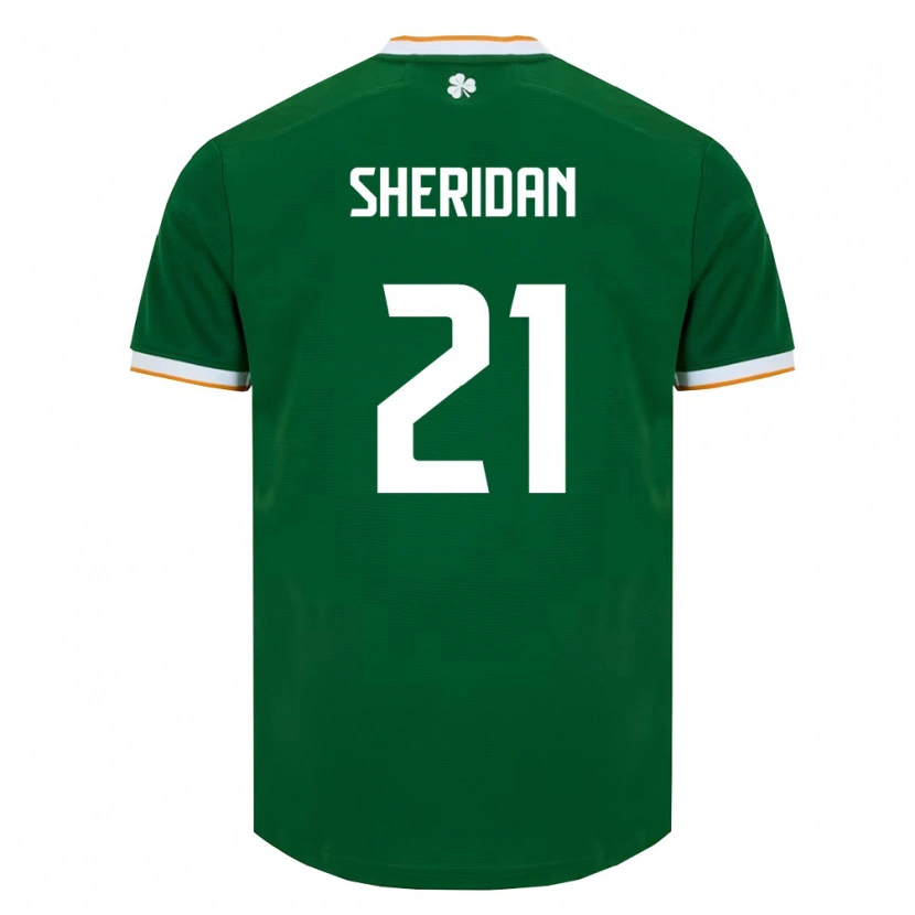 Danxenメンズアイルランド島Corey Sheridan#21ダークグリーン 白ホームシャツ26-28ジャージーユニフォーム