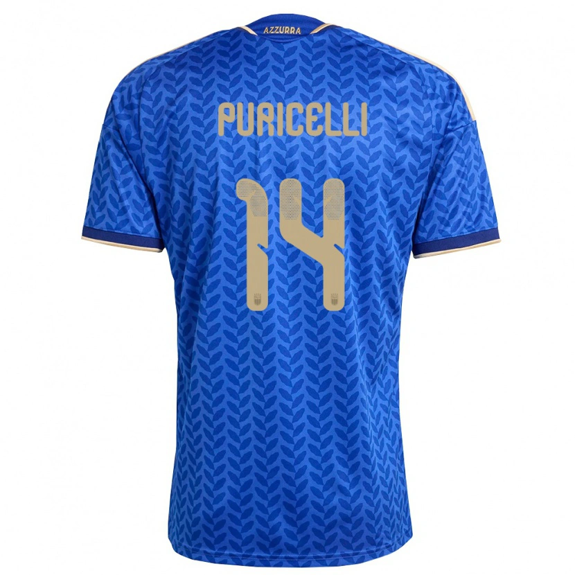 DanxenメンズイタリアLorenzo Puricelli#14青 紺 金ホームシャツ26-28ジャージーユニフォーム
