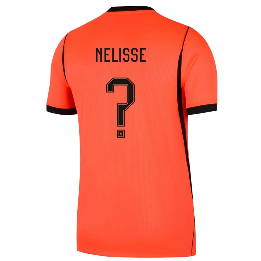 DanxenメンズオランダQuincy Nelisse#0オレンジ 黒ホームシャツ26-28ジャージーユニフォーム