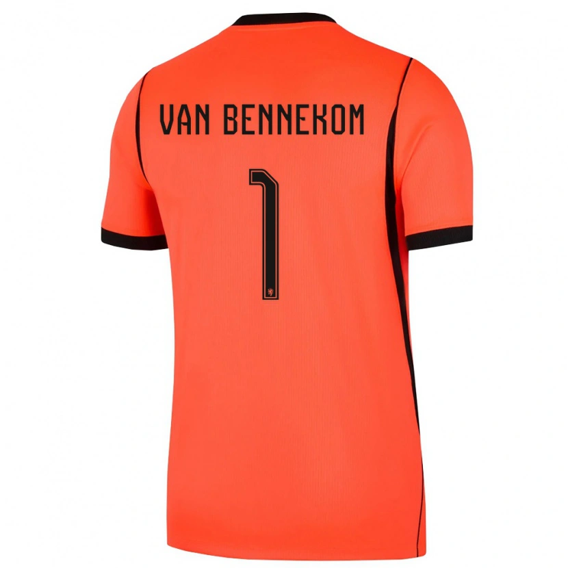 DanxenメンズオランダDuron Van Bennekom#1オレンジ 黒ホームシャツ26-28ジャージーユニフォーム