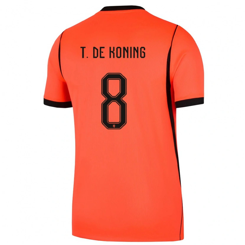 DanxenメンズオランダTim De Koning#8オレンジ 黒ホームシャツ26-28ジャージーユニフォーム