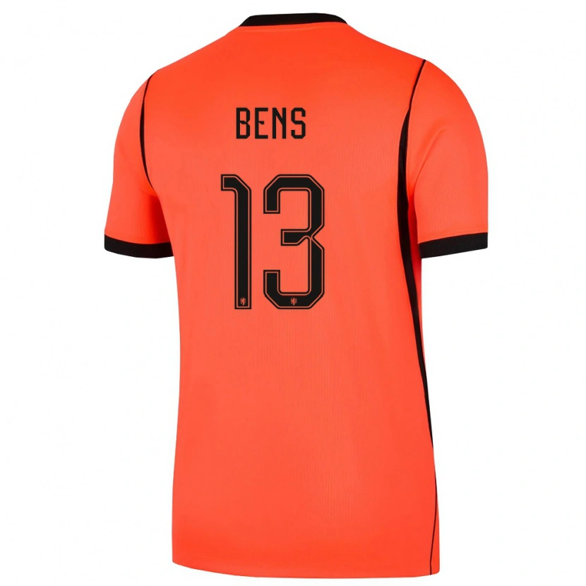 DanxenメンズオランダTeun Bens#13オレンジ 黒ホームシャツ26-28ジャージーユニフォーム