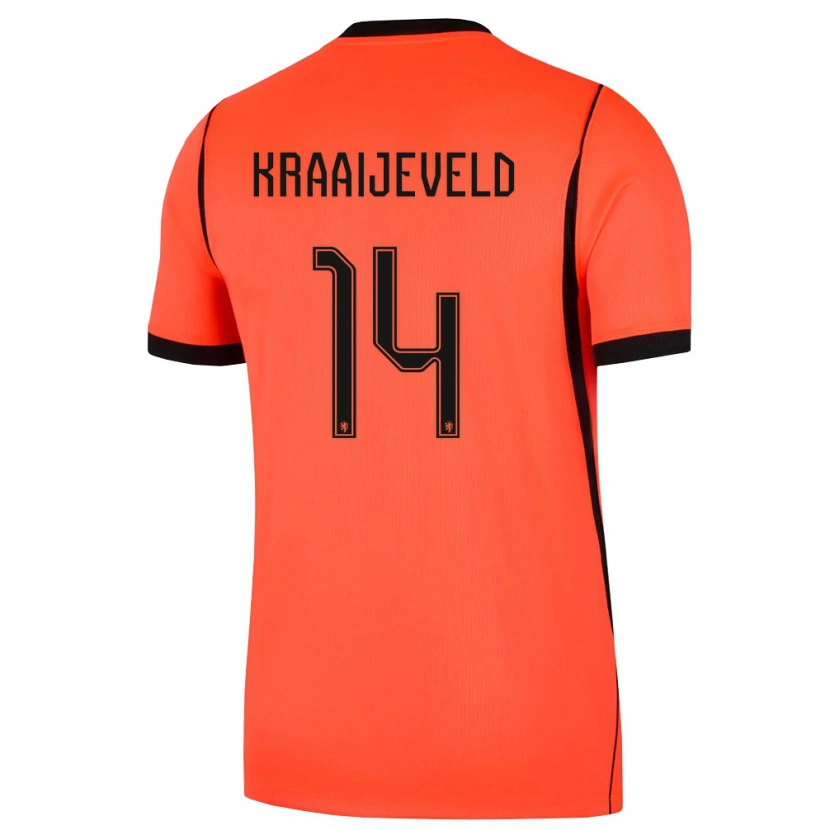 DanxenメンズオランダThijs Kraaijeveld#14オレンジ 黒ホームシャツ26-28ジャージーユニフォーム