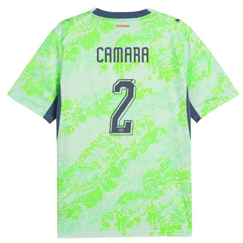 DanxenメンズスイスSambou Camara#2緑 紺アウェイシャツ26-28ジャージーユニフォーム