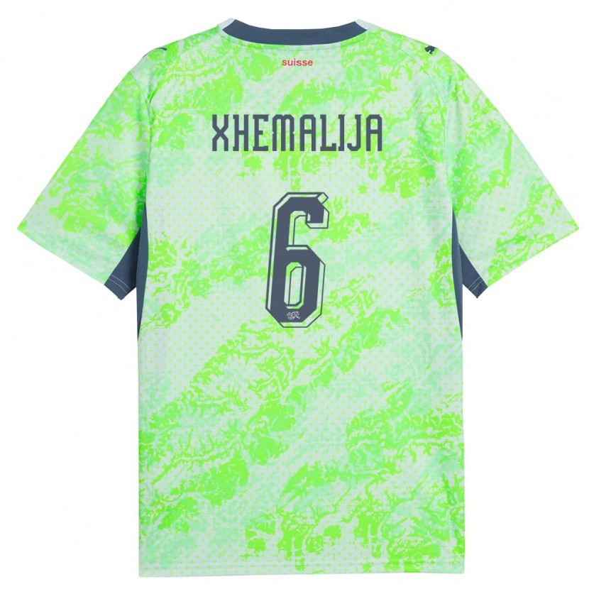DanxenメンズスイスDemir Xhemalija#6緑 紺アウェイシャツ26-28ジャージーユニフォーム