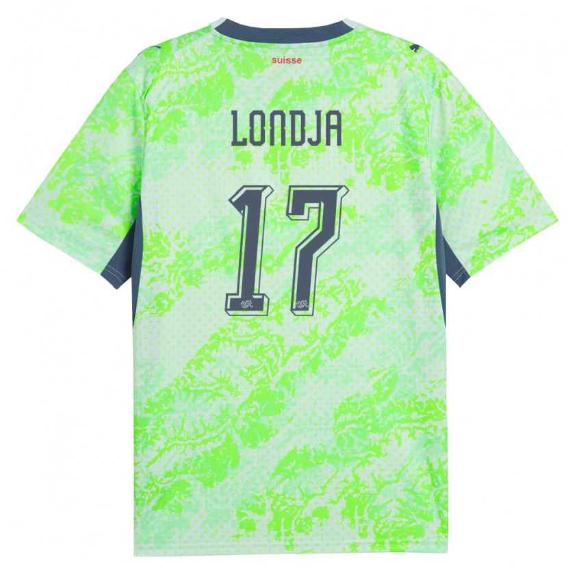 DanxenメンズスイスRuben Londja#17緑 紺アウェイシャツ26-28ジャージーユニフォーム