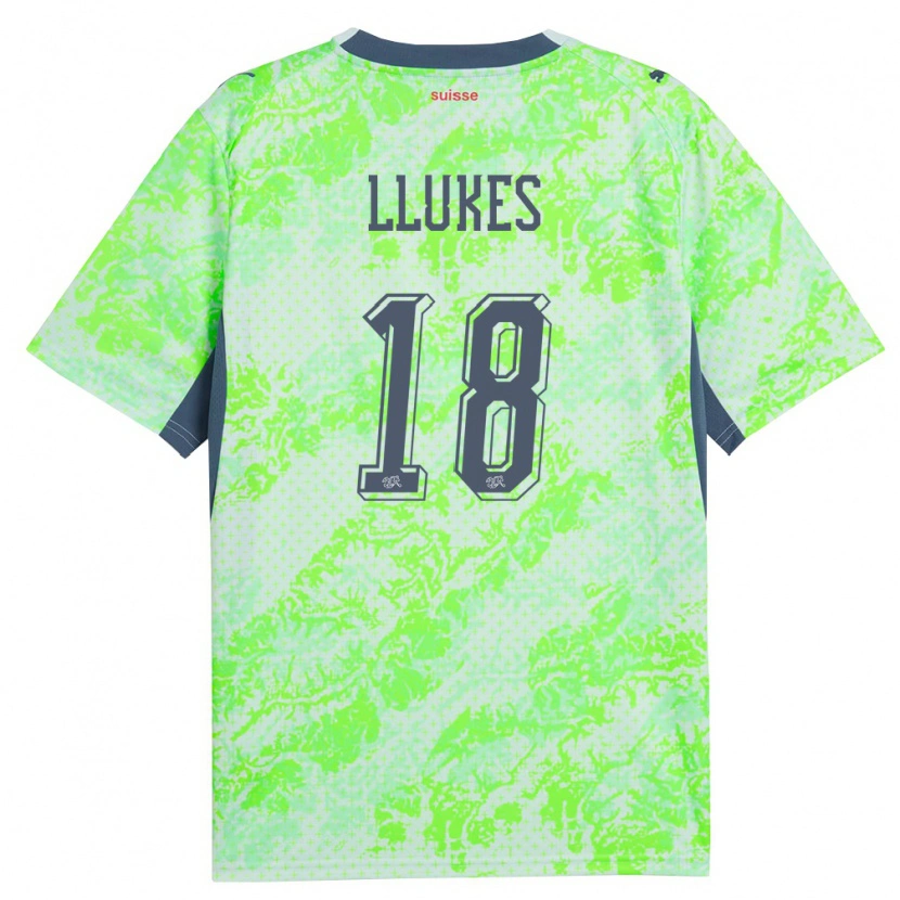 DanxenメンズスイスAdrien Llukes#18緑 紺アウェイシャツ26-28ジャージーユニフォーム
