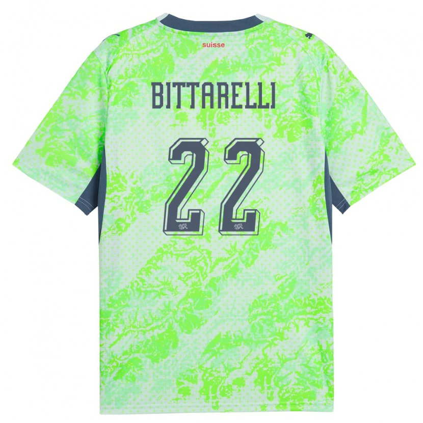 DanxenメンズスイスLorenzo Bittarelli#22緑 紺アウェイシャツ26-28ジャージーユニフォーム