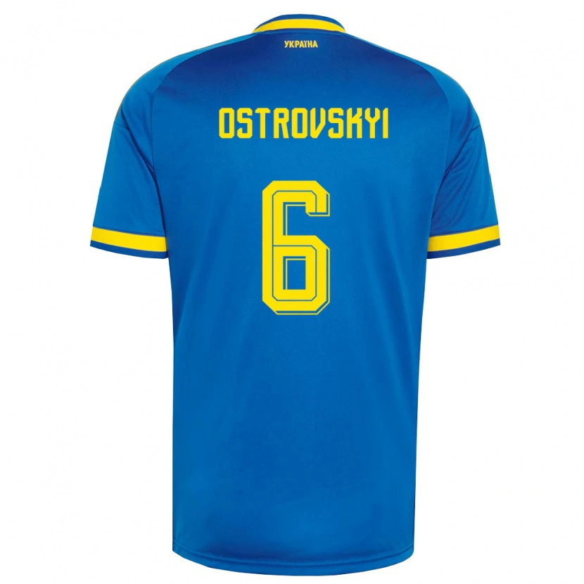 DanxenメンズウクライナIlya Ostrovskyi#6青 黄 紺アウェイシャツ26-28ジャージーユニフォーム
