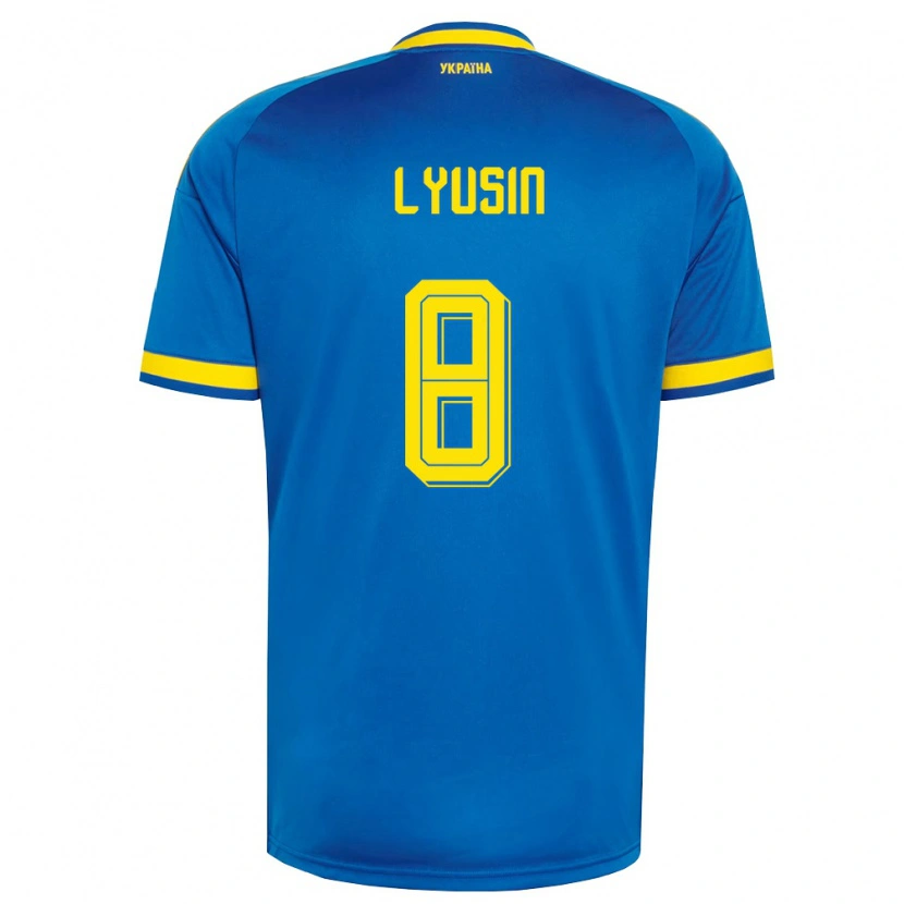 DanxenメンズウクライナPavlo Lyusin#8青 黄 紺アウェイシャツ26-28ジャージーユニフォーム
