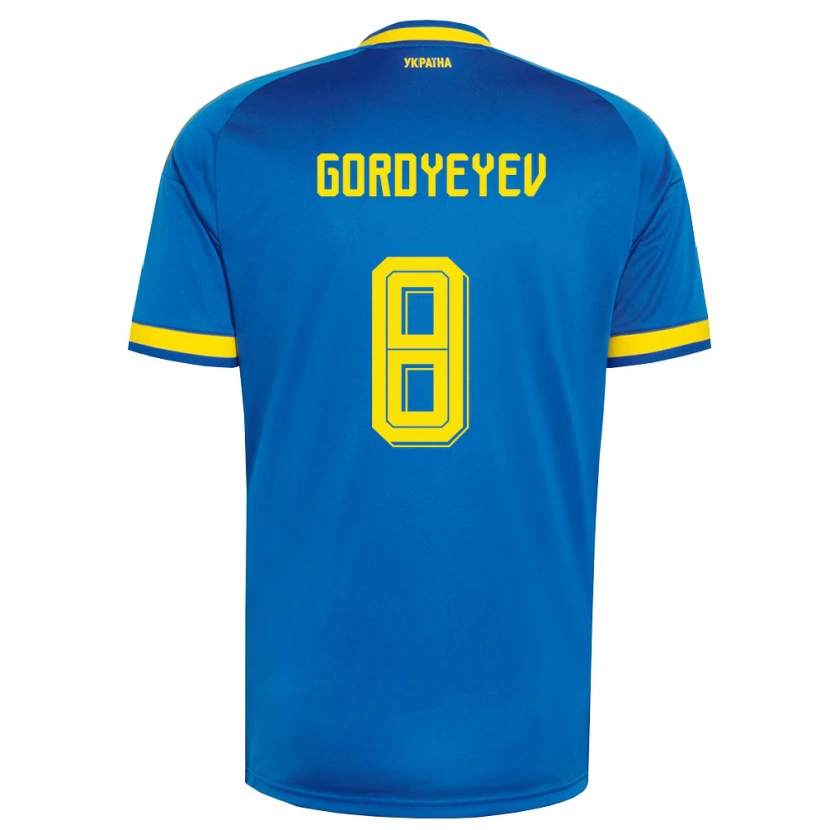 DanxenメンズウクライナDenys Gordyeyev#8青 黄 紺アウェイシャツ26-28ジャージーユニフォーム