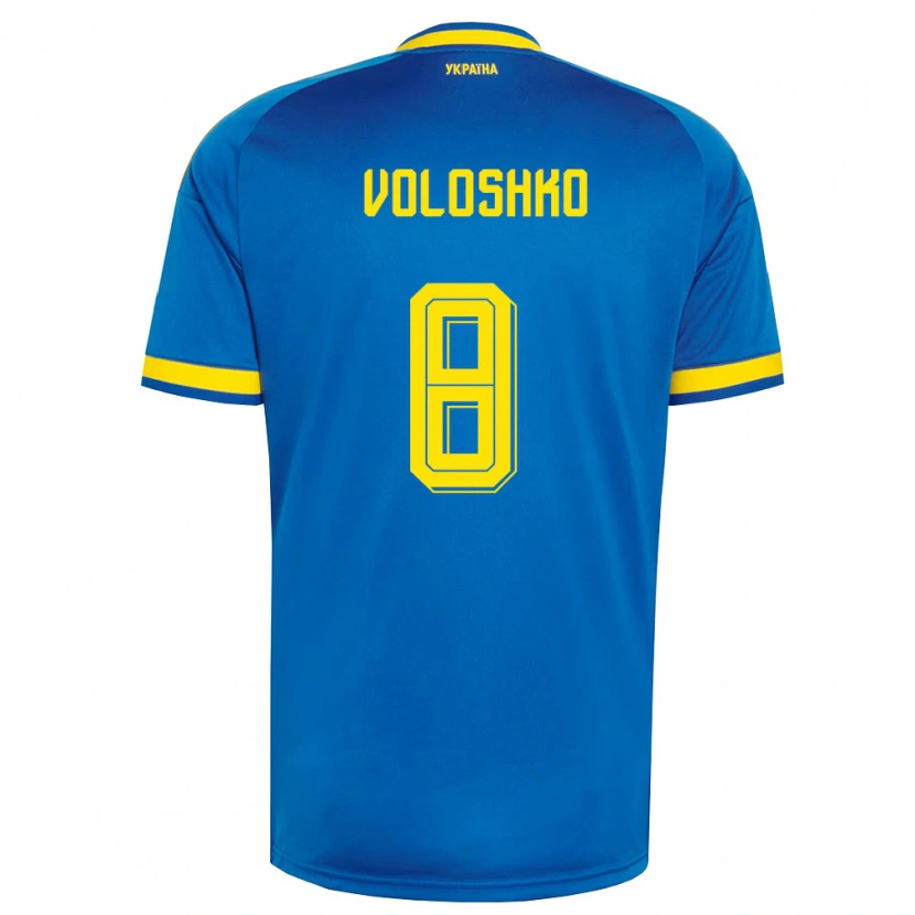 DanxenメンズウクライナYevgeniy Voloshko#8青 黄 紺アウェイシャツ26-28ジャージーユニフォーム