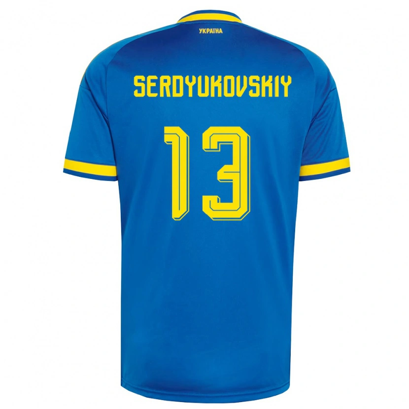 DanxenメンズウクライナSvyatoslav Serdyukovskiy#13青 黄 紺アウェイシャツ26-28ジャージーユニフォーム