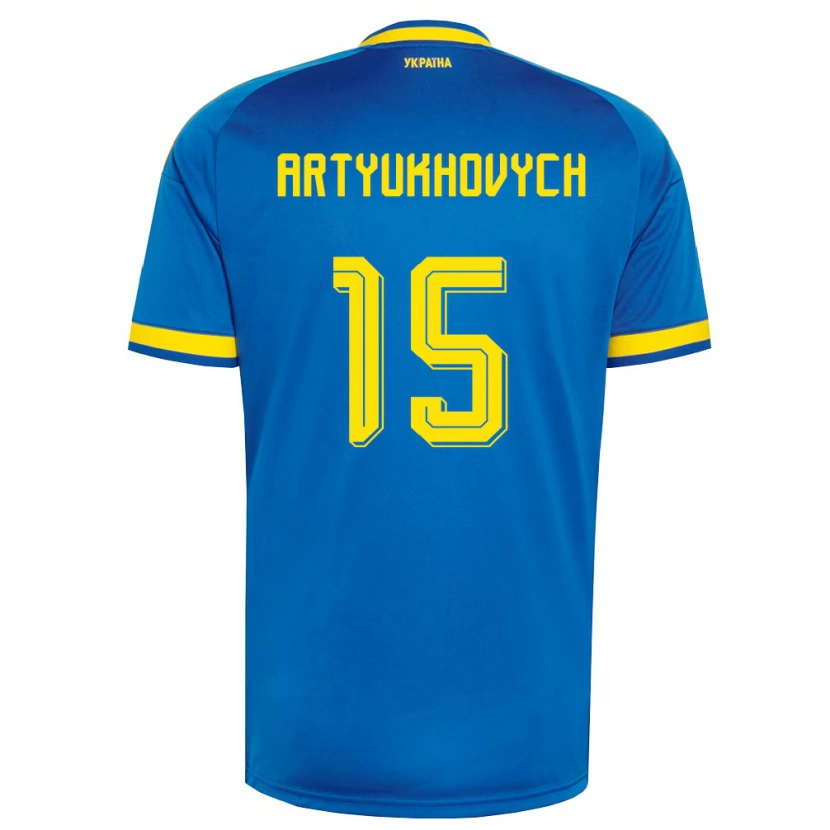 DanxenメンズウクライナVelizar Artyukhovych#15青 黄 紺アウェイシャツ26-28ジャージーユニフォーム