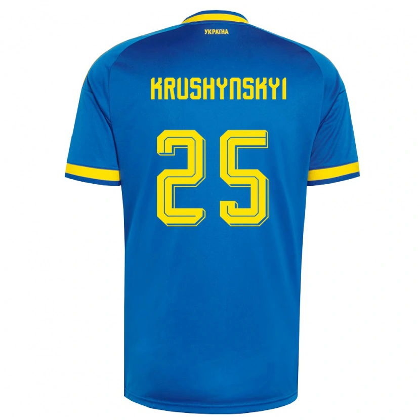 DanxenメンズウクライナBorys Krushynskyi#25青 黄 紺アウェイシャツ26-28ジャージーユニフォーム