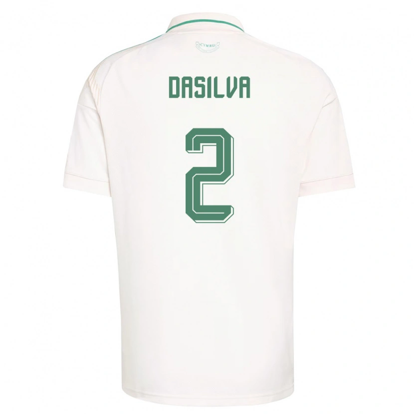 Danxenメンズウェールズジェイ・ダシルヴァ#2白 茶 緑アウェイシャツ26-28ジャージーユニフォーム
