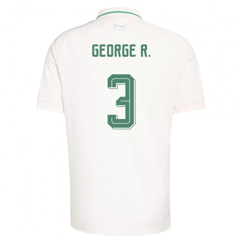 DanxenメンズウェールズGeorge Robinson#3白 茶 緑アウェイシャツ26-28ジャージーユニフォーム