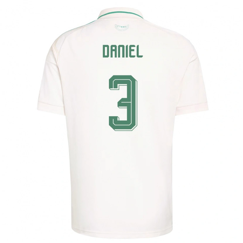 DanxenメンズウェールズHugo Daniel#3白 茶 緑アウェイシャツ26-28ジャージーユニフォーム