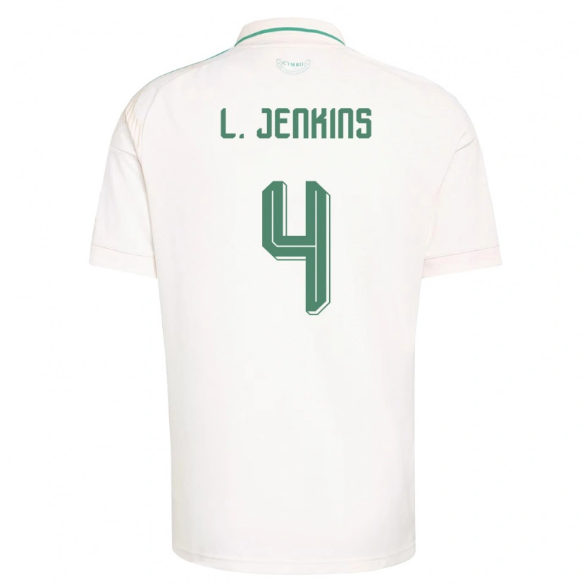 DanxenメンズウェールズLee Jenkins#4白 茶 緑アウェイシャツ26-28ジャージーユニフォーム