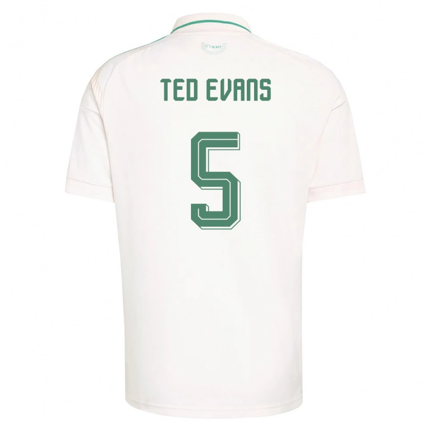 DanxenメンズウェールズTed Evans#5白 茶 緑アウェイシャツ26-28ジャージーユニフォーム