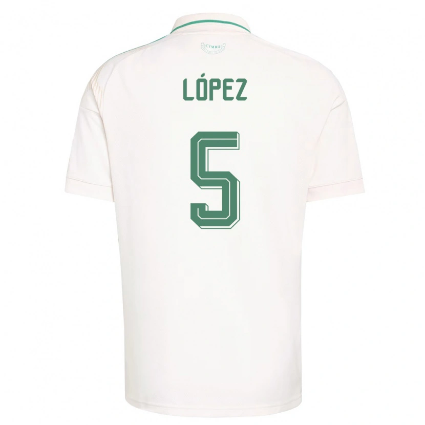 DanxenメンズウェールズPablo López#5白 茶 緑アウェイシャツ26-28ジャージーユニフォーム