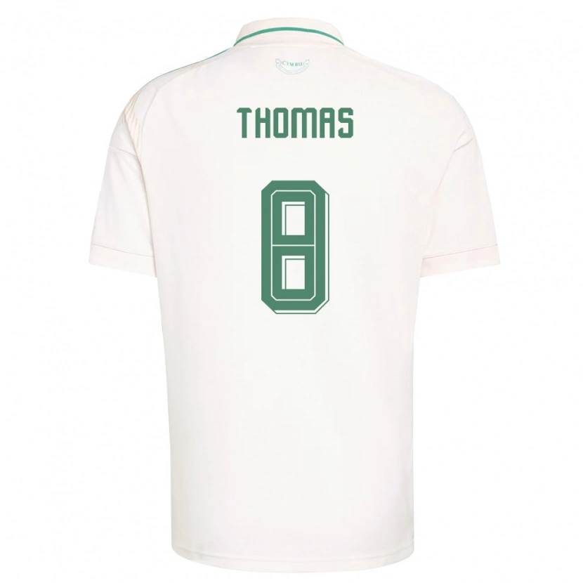 DanxenメンズウェールズIsaac Thomas#8白 茶 緑アウェイシャツ26-28ジャージーユニフォーム