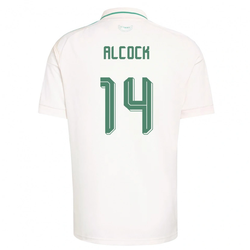 DanxenメンズウェールズTom Alcock#14白 茶 緑アウェイシャツ26-28ジャージーユニフォーム