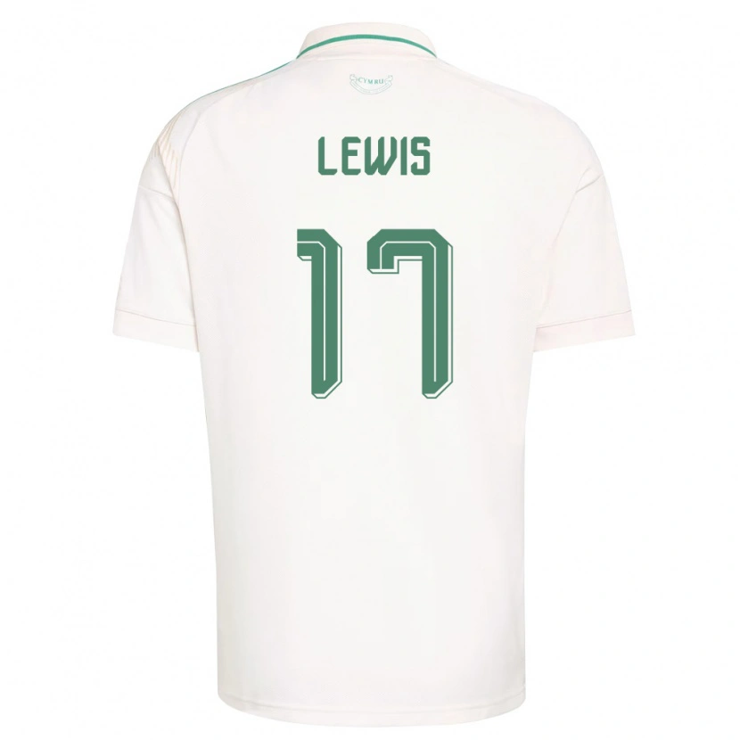 DanxenメンズウェールズBobby Lewis#17白 茶 緑アウェイシャツ26-28ジャージーユニフォーム