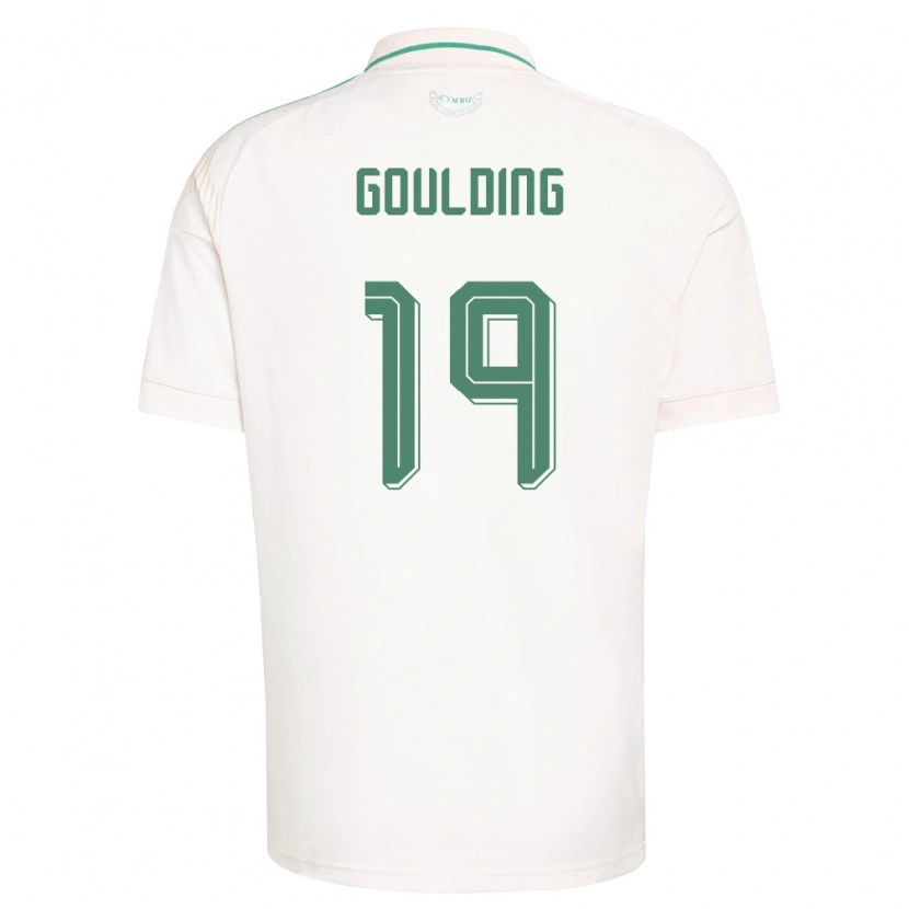 DanxenメンズウェールズDan Goulding#19白 茶 緑アウェイシャツ26-28ジャージーユニフォーム