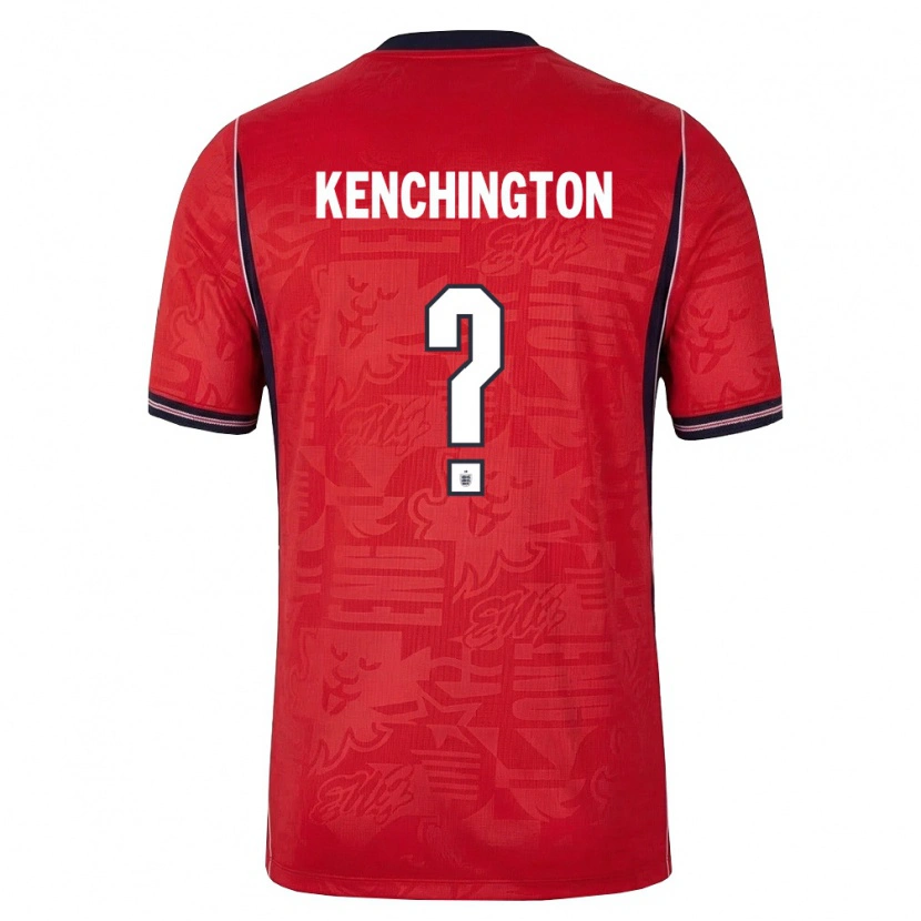 DanxenメンズイングランドJosh Kenchington#0赤 紺 白アウェイシャツ26-28ジャージーユニフォーム