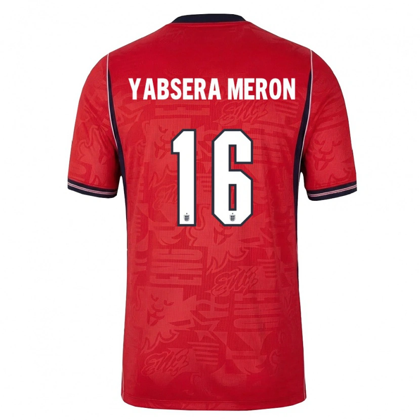 DanxenメンズイングランドYabsera Meron#16赤 紺 白アウェイシャツ26-28ジャージーユニフォーム