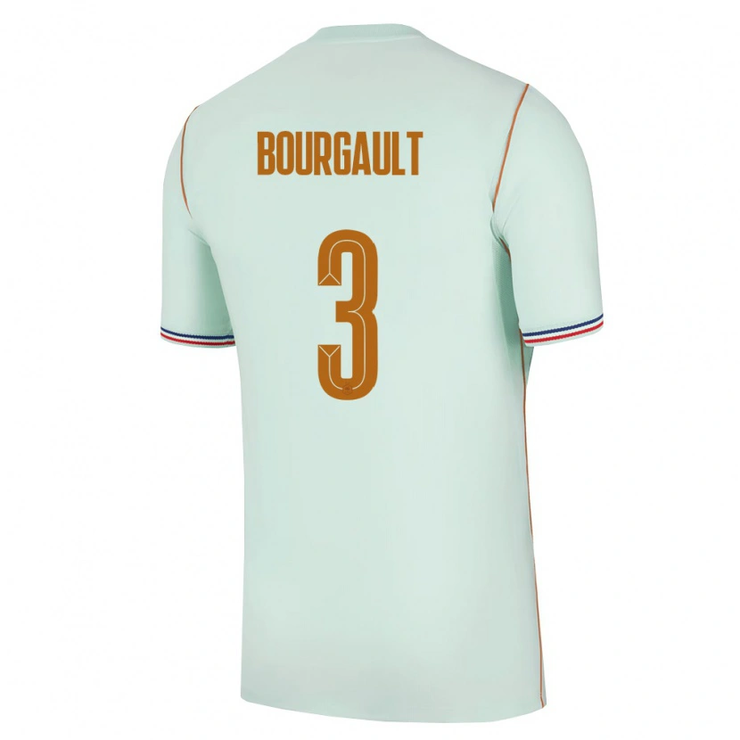 DanxenメンズフランスJustin Bourgault#3緑 金アウェイシャツ26-28ジャージーユニフォーム