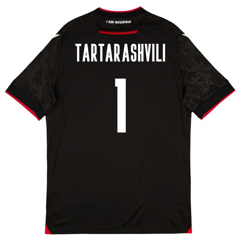 DanxenメンズジョージアSaba Tartarashvili#1黒 白 赤アウェイシャツ26-28ジャージーユニフォーム