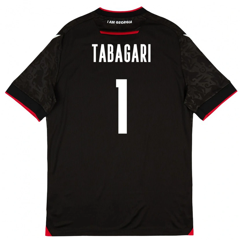 DanxenメンズジョージアEka Tabagari#1黒 白 赤アウェイシャツ26-28ジャージーユニフォーム
