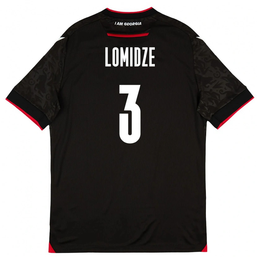 DanxenメンズジョージアGiorgi Lomidze#3黒 白 赤アウェイシャツ26-28ジャージーユニフォーム