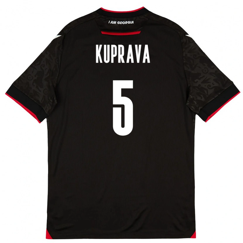 DanxenメンズジョージアLuka Kuprava#5黒 白 赤アウェイシャツ26-28ジャージーユニフォーム