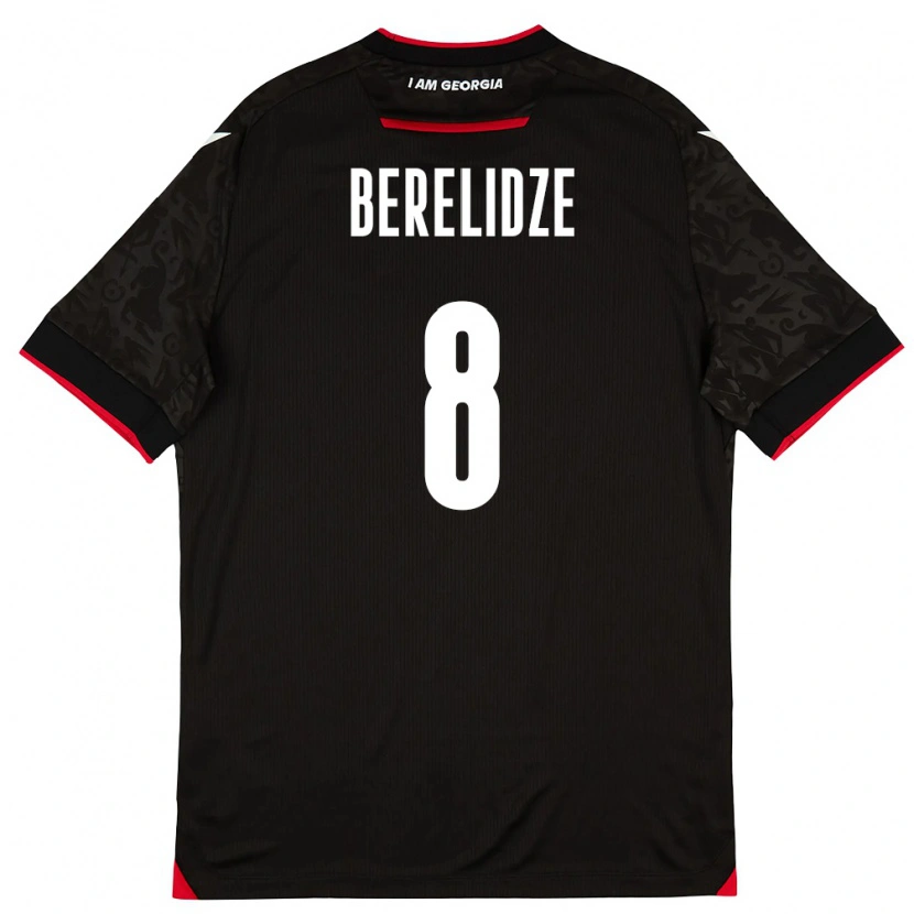 DanxenメンズジョージアTsotne Berelidze#8黒 白 赤アウェイシャツ26-28ジャージーユニフォーム