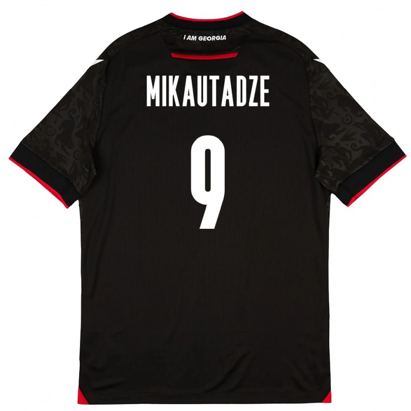 DanxenメンズジョージアSandro Mikautadze#9黒 白 赤アウェイシャツ26-28ジャージーユニフォーム