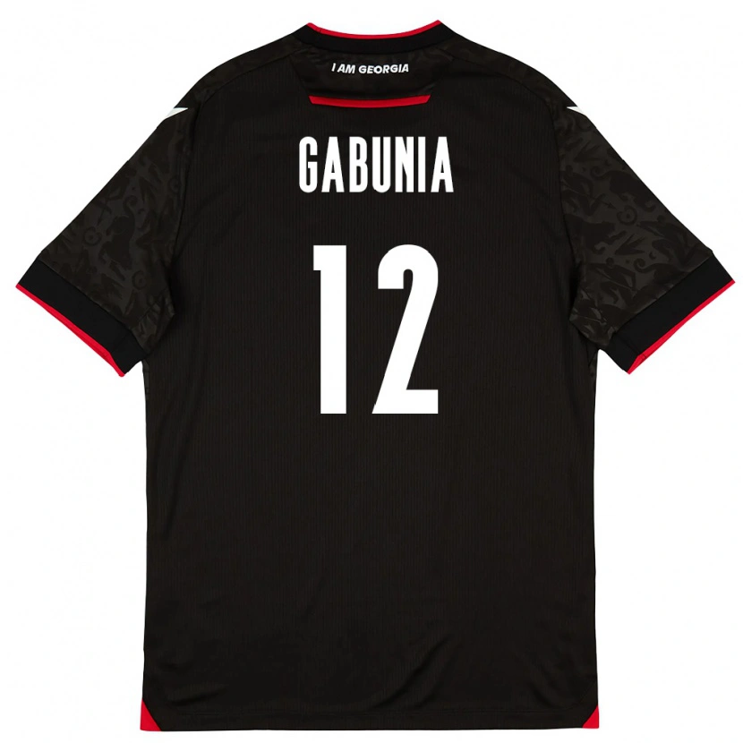 DanxenメンズジョージアTatia Gabunia#12黒 白 赤アウェイシャツ26-28ジャージーユニフォーム