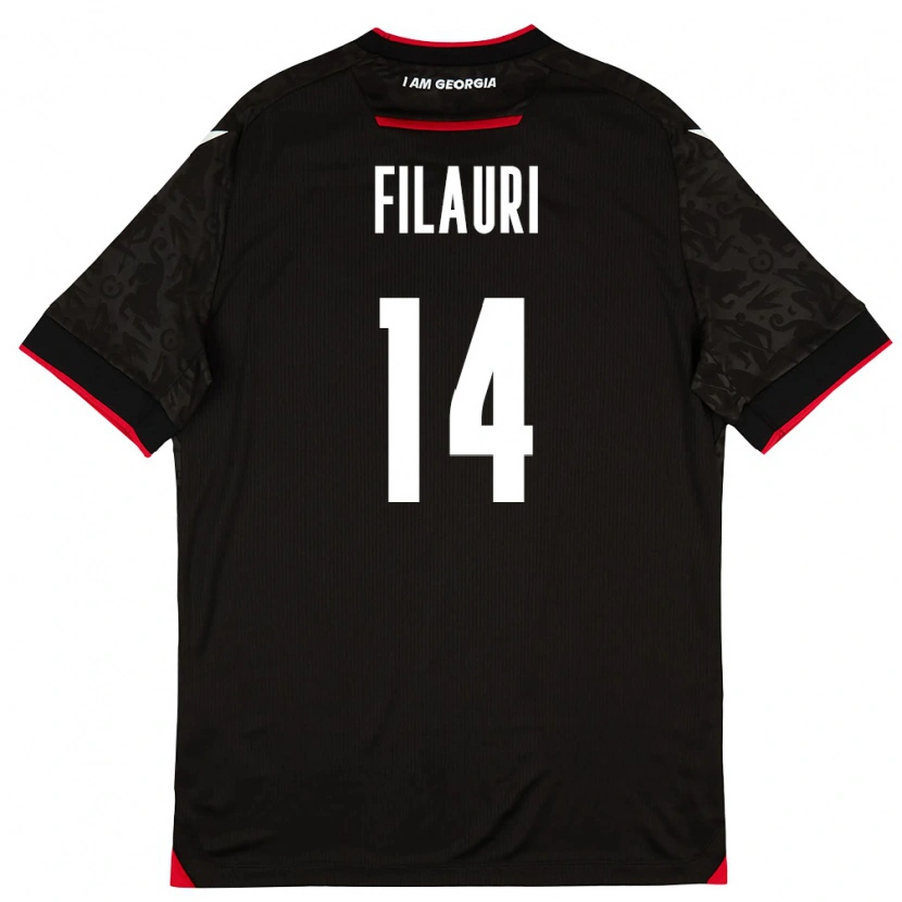 DanxenメンズジョージアTornike Filauri#14黒 白 赤アウェイシャツ26-28ジャージーユニフォーム