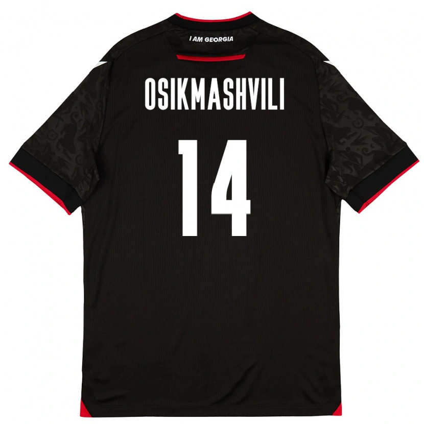 DanxenメンズジョージアLevan Osikmashvili#14黒 白 赤アウェイシャツ26-28ジャージーユニフォーム