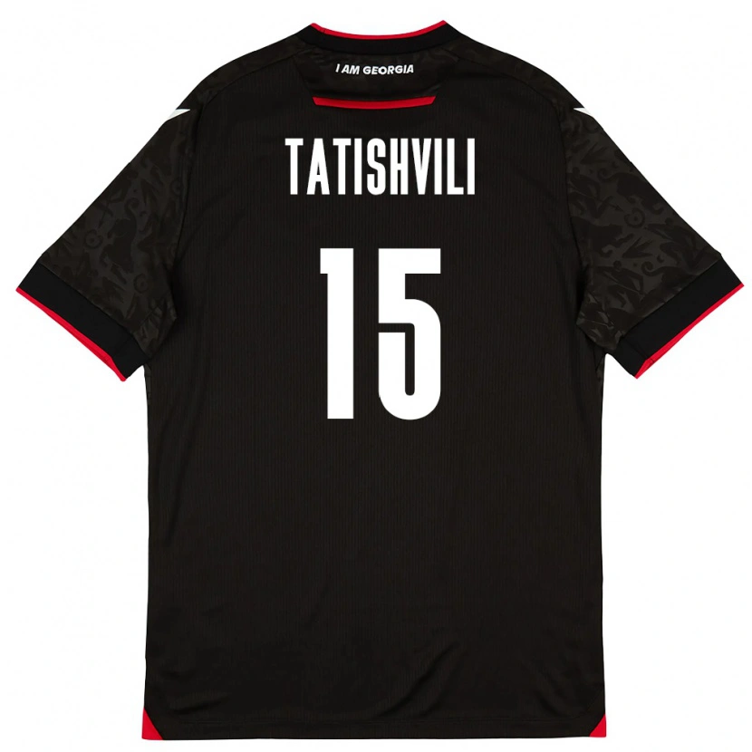 DanxenメンズジョージアMate Tatishvili#15黒 白 赤アウェイシャツ26-28ジャージーユニフォーム