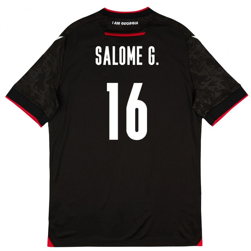 DanxenメンズジョージアSalome Gasviani#16黒 白 赤アウェイシャツ26-28ジャージーユニフォーム